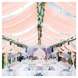 Showgeous 6 Panels Blush Pink Ceiling Drapes for Wedding Ceiling Drapes 5ftx30ft Wedding Arch Draping Fabric Sheer Curtains Voile Chiffon Drapery Draping Wedding Ceiling Decorations for Party Ceremony