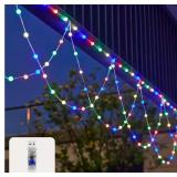XIXIANGLIAN Globe String Lights, 13.1 Feet 138 LED Color Changing String Lights - 8 Modes, Waterproof Fairytale Lights for Party, Holiday, Wedding Decoration. (Multicolor, USB)