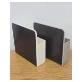 2 Pack Marker Holder Magnetic Compatible with Expo,Adjustable Divider Marker Holder For Refrigerator,Whiteboard,Locker Accessories,White And Grey