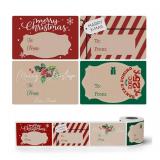 2 Count of  SUPVAN T50M Series Christmas Labels for Gift Packaging Wrapping Cards and Christmas Decorations, 4 Unique Designs, 1.96  3.14 (50mm  80mm) 100 Labels/Roll