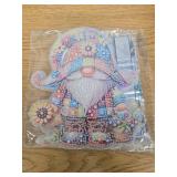 Gnome and Sunflower Diamond Painting Hanging Pendant Kit, 5D DIY Acrylic Crystal Special Shaped Window Garden Diamond Art Ornament for Adult