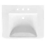 Fiona 7.28 in. Pedestal Sink Basin in White Fine Fireclay with 8 in. Faucet Spread - Retail: $80