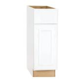 Hampton Bay 12 in. W x 24 in. D x 34.5 in. H Assembled Base Cabinet in Satin White - Retail: $189