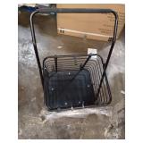 Heavy-Duty Steel Shopping Cart with Accessory Basket in Black (Missing Front Wheels) - Retail: $93