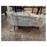 Heavy-Duty Steel Shopping Cart with Accessory Basket in Black (Missing Front Wheels) - Retail: $93