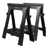 STANLEY 060864W Plastic Folding Sawhorse (2-Pack) - Retail: $55