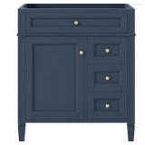 Dexmalle 30-in Navy Blue Freestanding Bathroom Vanity Base Cabinet without Top - Retail: $395