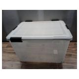 IRIS 74qt WeatherPro Plastic Storage Bin Clear with Lid: Stackable, Moisture-Resistant, Universal Storage, Built-In Handles