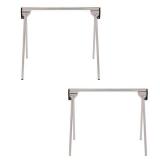 STANLEY 29 in. H x 31 in. D Sawhorse Set 750 lb. Capacity Silver 2 pc.