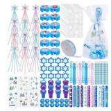 Winter Wonderland Party Favors Set with Snowflake Wands, Stamps, Pencils, Teen Party Supplies and Decorations (frozen party-122)