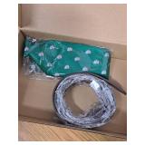 Floraltop Newcotte 3 Pcs Christmas Men 1980s Movie Costume Red Bell Santa Hat Green Christmas Tie Brown Men