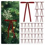 YOUFANGE 36 Pcs Velvet Bows for Christmas Tree -5 X 7 Inch Vintage Ribbon Bows Ornaments for Tree Garland Wreath, Gift Wrapping, Xmas Decorations, Red