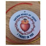 FLAGWIX Christmas Christian Gifts for Women Men - Sacred Heart Ceramic Christmas Ornaments 2025 for Xmas Decorations - Religious Gifts for Women, Religious Ornaments, Spiritual Christian Gift Ideas 2 