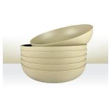 Better Plastik Reusable Soup & Salad Bowl Plates Set  6 PCS, 37oz | Microwave, Dishwasher & Refrigerator Safe | BPA-Free, Eco-Friendly Plastic | Unbreakable, Stackable | Soups, Salads Pasta, Oatmeal