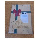 Giiffu Wooden Christmas Card Keeper Binder  6.3 x 9.5 Merry Christmas Greeting Card Organizer with Rings, Holiday Card Holder & Memory Keepsake Album for Xmas Cards and Notes