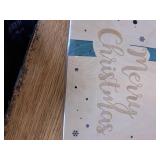 Giiffu Wooden Christmas Card Keeper Binder  6.3 x 9.5 Merry Christmas Greeting Card Organizer with Rings, Holiday Card Holder & Memory Keepsake Album for Xmas Cards and Notes