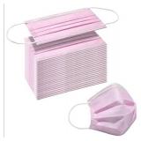FFG Non Medical Disposable 3 Layer Mouth/Nose Protection Mask with Ear Loops Pink 50 Pcs