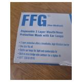 FFG Non Medical Disposable 3 Layer Mouth/Nose Protection Mask with Ear Loops Pink 50 Pcs