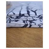 FMFUNCTEX Tree Print Semi Sheer Patio Door Curtain 96 Inches Black Branch White Sliding Door Curtains Extra Wide Privacy Glass Door Curtain, Linen Texture Curtains Grommet Top1 Panel