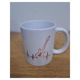 Guitar Heartbeat Guitarist Gifts Guitar Player Boyfriend Husband Dad Brother Guitar Lover Gifts Musicians Novelty Drinkware Ceramic Mug 11 oz White