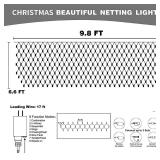Christmas Lights Outdoor, 200 LED 9.8 FT x 6.6 FT Waterproof Christmas Net Lights Outdoor Plug in with 8 Modes, Clear Wire Mesh Light Decorations for Xmas Indoor Tree Bush Yard Home Decor, Warm White
