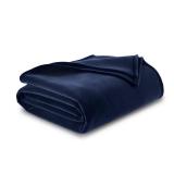 Full/Queen Snuggle-Ready Throw Blanket | Durable Machine Washable Pet Friendly | All-Season Comfort | Layering Bed Sofa Blanket | Cozy Navy