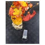 2 Pack & Timer Thanksgiving Decorations 13.5 Inch Fall Table Centerpieces Mason Jar with 20 LED Lights Maples Leaves Pumpkins Berried Thanksgiving  Centerpieces for Dinner Table Home Kitchen Office. B