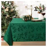 joybest Christmas Tablecloth Rectangle 60 x 84 Inch, Elegance Christmas Jacquard Table Cloth Polyester Fabric Tablecloths for Christmas Decoration, Holiday Dinner & Family Gathering, Green
