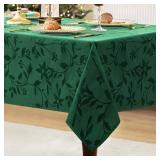 joybest Christmas Tablecloth Rectangle 60 x 84 Inch, Elegance Christmas Jacquard Table Cloth Polyester Fabric Tablecloths for Christmas Decoration, Holiday Dinner & Family Gathering, Green