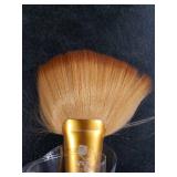 Neck Duster Soft Barber Face Cleaning Hair Cutting Brush Fan-Shaped Sweep (Gold)