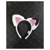 Creatoy Cat Ears Headband Kids dollhouse plush toys Glitter Headbands Toddler Kitty Hairband Doll house Party Supplies Halloween Dress Up Favors
