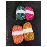 6 Pieces 50 g Crochet Yarn Multi-Colored Acrylic Knitting Hand Knitting Weaving Yarn Crochet Thread(5-Ply,Orange Red, Dark Green, Purple White, Rose Red White, Yellow Orange, Lake Blue)