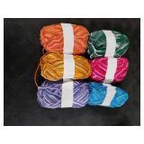 6 Pieces 50 g Crochet Yarn Multi-Colored Acrylic Knitting Hand Knitting Weaving Yarn Crochet Thread(5-Ply,Orange Red, Dark Green, Purple White, Rose Red White, Yellow Orange, Lake Blue)