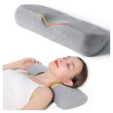 Cervical Neck Pillows for Pain Relief Sleeping, Memory Foam Neck Bolster Pillow for Stiff Pain Relief, Neck Support Pillow Neck Roll Pillow for Bed Pillow (Light Grey)