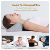 Cervical Neck Pillows for Pain Relief Sleeping, Memory Foam Neck Bolster Pillow for Stiff Pain Relief, Neck Support Pillow Neck Roll Pillow for Bed Pillow (Light Grey)