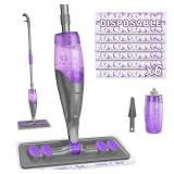 IOPRETTY Spray Mops for Floor Cleaning - Wet Dry Mops with 6 Disposable Pads for Swiffer Powermop - Refillable Bottle for Hardwood Tile Home Kitchen - Absorbs Pet Hair Dust Stains