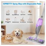 IOPRETTY Spray Mops for Floor Cleaning - Wet Dry Mops with 6 Disposable Pads for Swiffer Powermop - Refillable Bottle for Hardwood Tile Home Kitchen - Absorbs Pet Hair Dust Stains