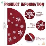 VercanMonth 100 Inch Large Christmas Tree Skirt, Burlap Tree Skirt White Snowflake Xmas Mat for Christmas Home Farmhouse Holiday Indoor Outdoor Decoration