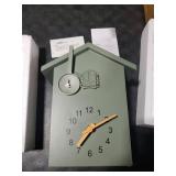 KEYPOWER Cuckoo Clock Cuckoo Wall Clock,Cuckoo Bird Voices Call, Design Clock Pendulum, Bird House, Wall Art Home Living Room Kitchen Office Decoration (Green)