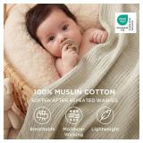 Bedsure 100% Cotton Muslin Blankets for Adults Large Throw 50x70 Inches - 4-Layer Breathable and Lightweight, Soft Boho Gauze Muslin Cotton Blanket for Couch Decor Travel Summer, Linen Beige