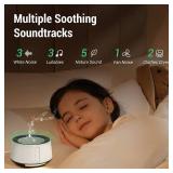 FITNIV White Noise Sound Machine, Adjustable Baby Night Light for Sleeping,14 High Fidelity Sleep Machine Soundtracks,Timer and Memory Feature (White with Power Adapter)