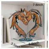 MERCESCUÂ·JC Handmade Horse Statue - Decor for Office & Home - Hand-Painted Metal Sculpture - Bicephalous Horse Gifts for Women/Men