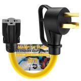 Mootycapa 6-50P to 6-20/15R or 5-20/15R Welder EV Adapter Cord Compatible with NEMA 50 Amp 3 Prong 240V to 20/15 Amp 3 Prong 240V 6-20/15R or 5-20/15R T Blade for Welder EV Charger, 12 AWG, 1FT