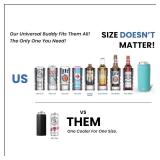 Frost Buddy Universal Buddy Can Cooler - Fits All - For Regular 12 & 16 oz or Slim-Size Bottles - Insulated Double-Walled Stainless Steel (Merica)