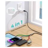 Amasuki Travel Essentials,4 in 1 for Apple Watch Charger/iPhone Charger/Multi Charging Cable,Vacation RV Camping Essentials,USB C/L/Micro Portable Charger for iWatch 11-1/iPhone 17-12,Car&Gift-4FT