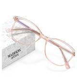 Madison Avenue Blue Light Blocking Glasses Anti Eyestrain UV Glare Blue Light Glasses for Women TV Phone Computer Gaming Eyeglasses Liberty (Crystal Brown)