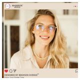 Madison Avenue Blue Light Blocking Glasses Anti Eyestrain UV Glare Blue Light Glasses for Women TV Phone Computer Gaming Eyeglasses Liberty (Crystal Brown)