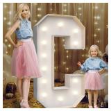 4FT Marquee Light Up Letters C,Party Decoration Large Marquee Light Up Letters with Weighted Water Bag,Pre-cut Foam Board Set Can Be Used for Birthdays,Weddings,Baby Anniversaries