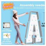 4FT Marquee Light Up Letters C,Party Decoration Large Marquee Light Up Letters with Weighted Water Bag,Pre-cut Foam Board Set Can Be Used for Birthdays,Weddings,Baby Anniversaries