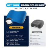 Hikenture Ultralight Inflatable Washable Pillow with Removable Cover for Neck Lumber Support - Upgrade Backpacking Pillow for Camping, Travel, Hiking, Backpacking (Blue)